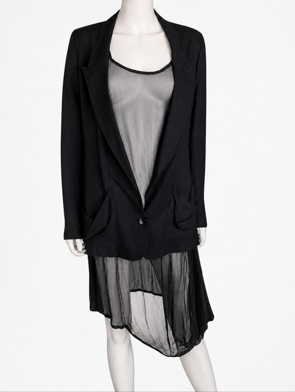 MAISON MARTIN MARGIELA | Archival Deconstructed Draped Black Blazer Jacket US 2 - Picture 2 of 15
